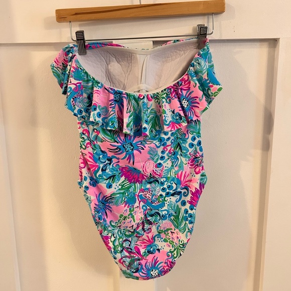 LILLY PULITZER SIZE 6 RUBYANN SWIMSUIT *PARADISE PETALS* MANDEVILLA BABY - Picture 3 of 4